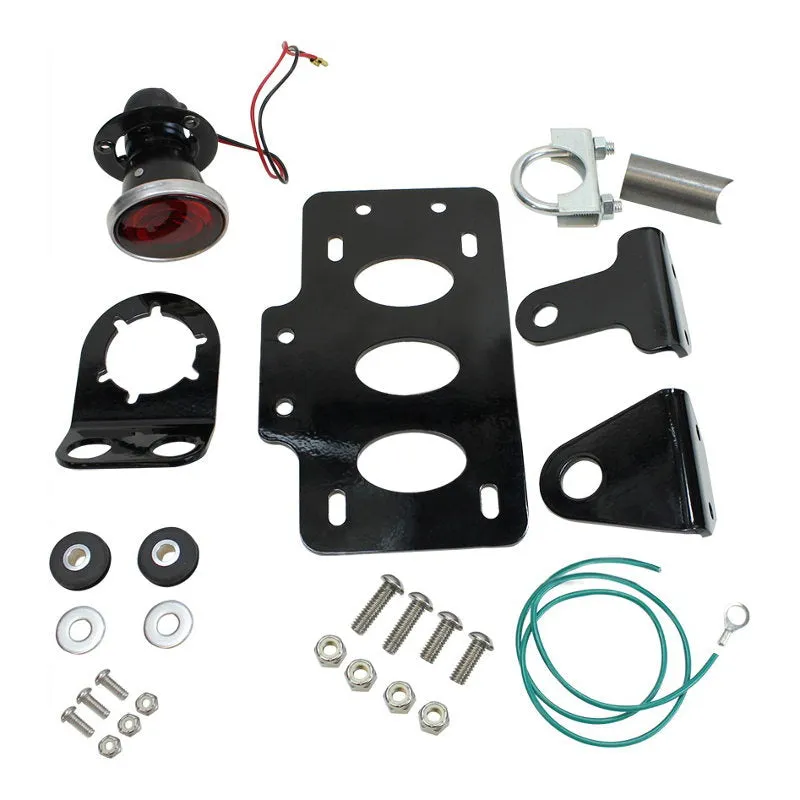 TC Bros. 2 Inch Round Bobber Side Mount Tail Light/License Plate Bracket