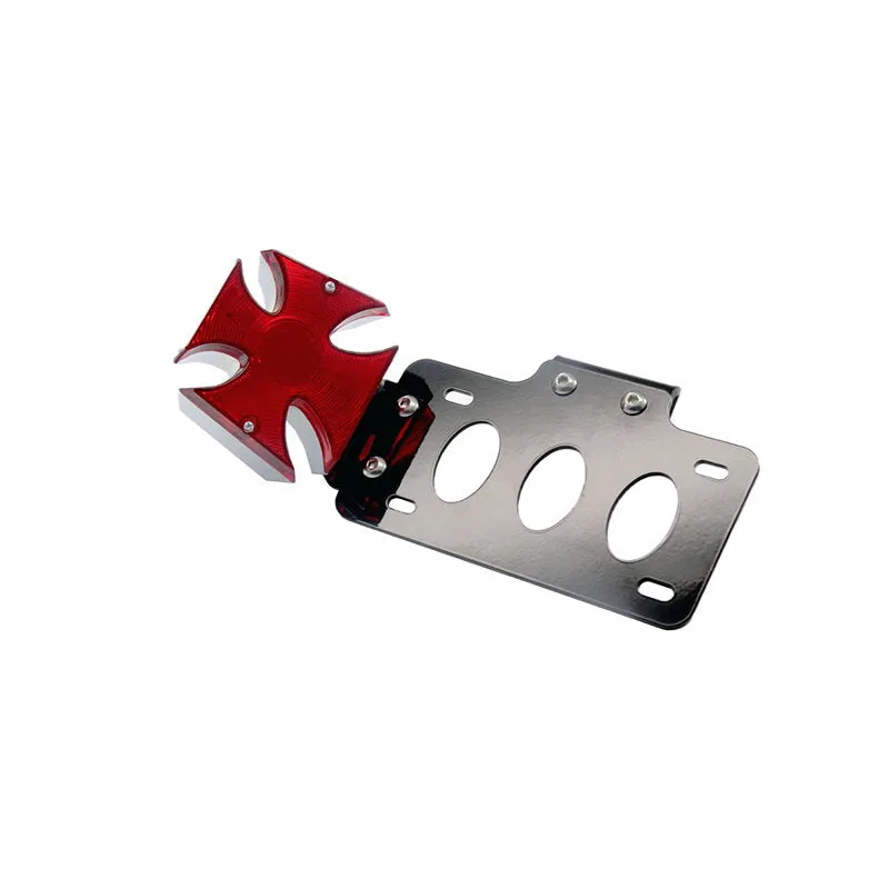TC Bros. Maltese Cross Side Mount Tail Light/License Plate Bracket