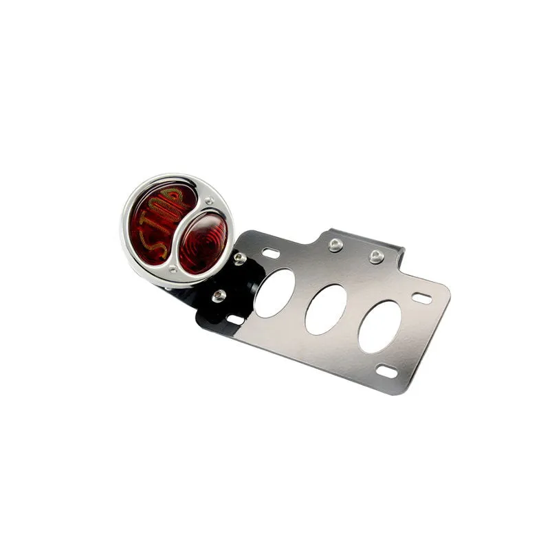 TC Bros. "Stop" Model A Side Mount Tail Light/License Plate Bracket