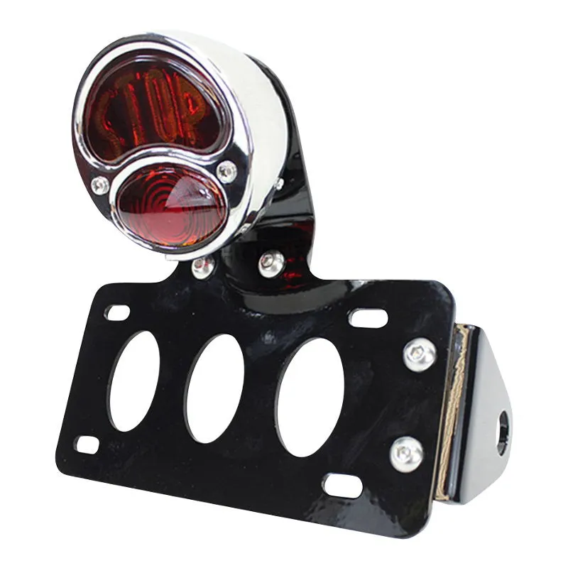 TC Bros. "Stop" Model A Side Mount Tail Light/License Plate Bracket