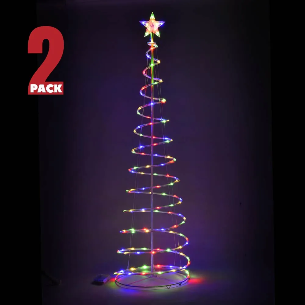 TheLAShop 6ft LED Lighted Spiral Christmas Tree Battery Operated