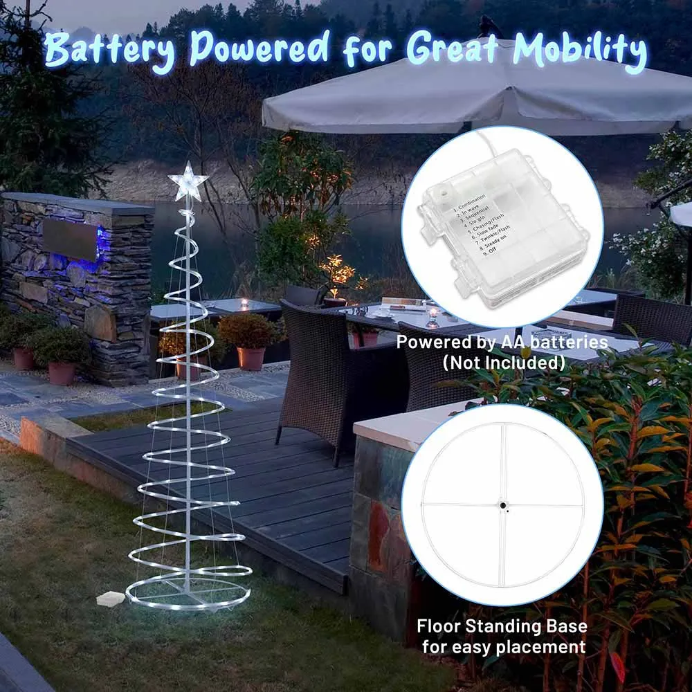 TheLAShop 6ft LED Lighted Spiral Christmas Tree Battery Operated