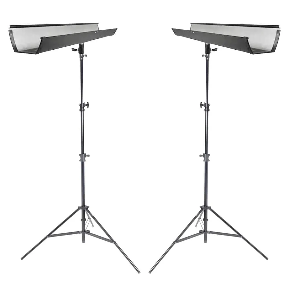 Twin T-Bone Gutter Background Bracket Kit with 3m Air Cushioned Light Stands