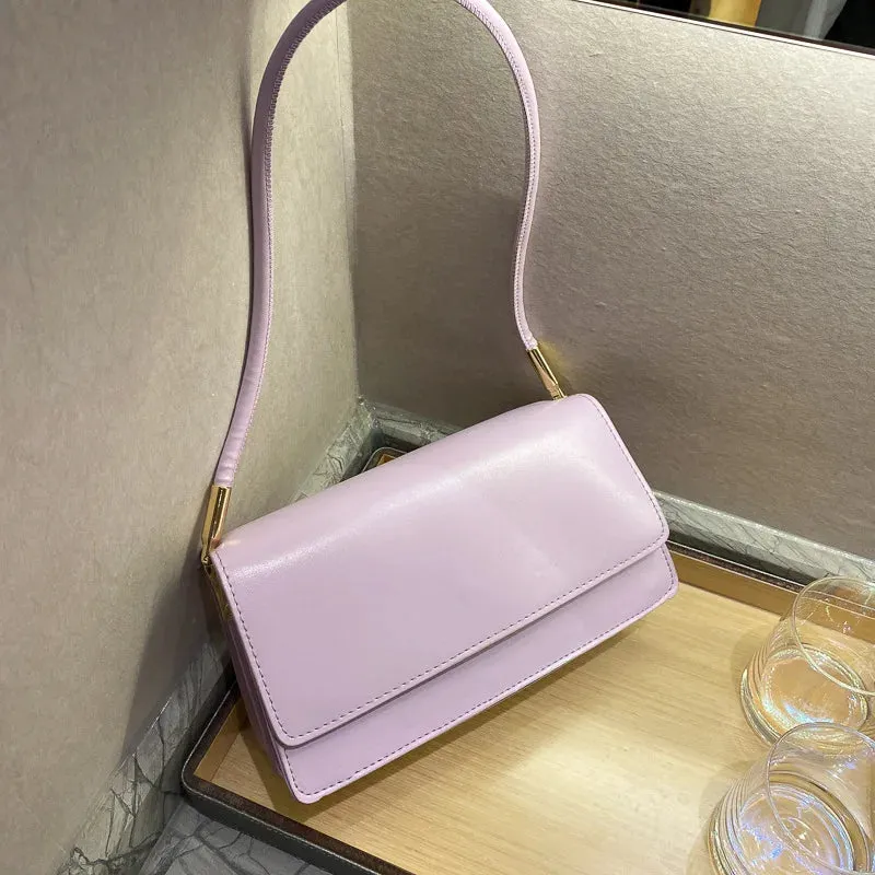 UAKISS  - New Simple French Popular Underarm Bag Sweet Korean Solid Leather All-match Shoulder Pack Portable Commuter Leisure Female Bags