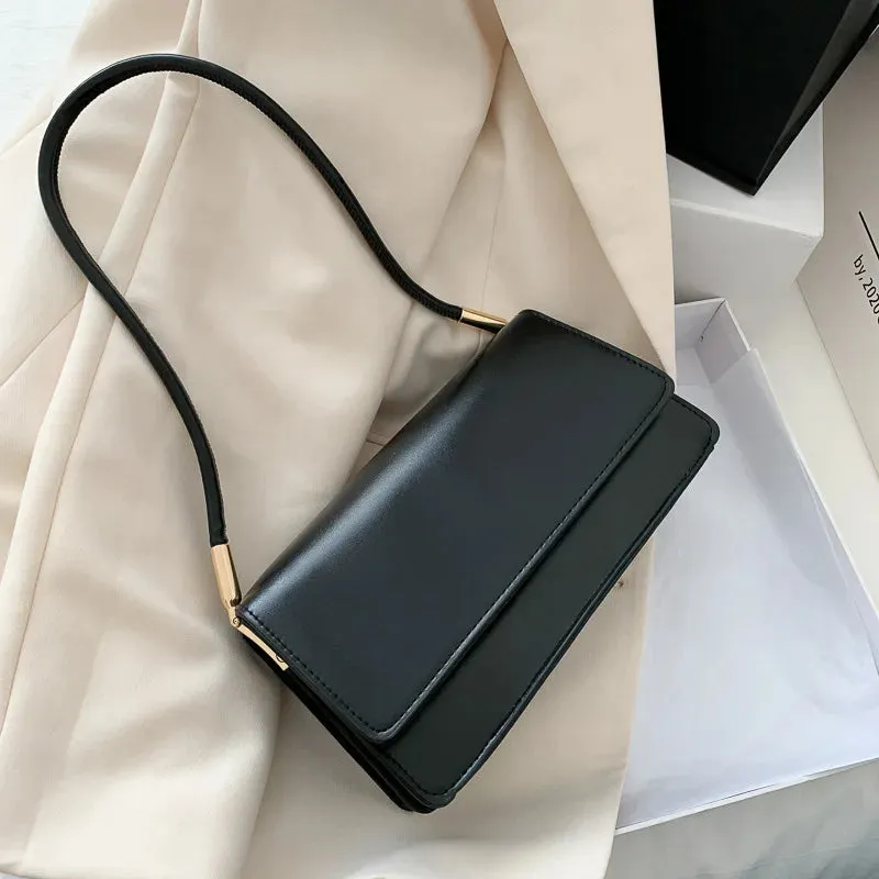 UAKISS  - New Simple French Popular Underarm Bag Sweet Korean Solid Leather All-match Shoulder Pack Portable Commuter Leisure Female Bags