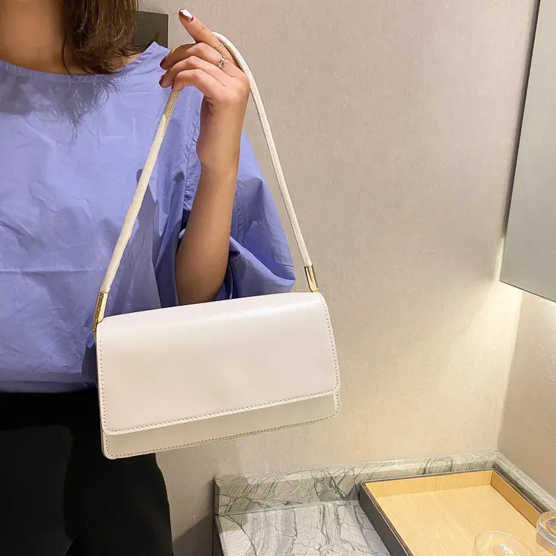 UAKISS  - New Simple French Popular Underarm Bag Sweet Korean Solid Leather All-match Shoulder Pack Portable Commuter Leisure Female Bags