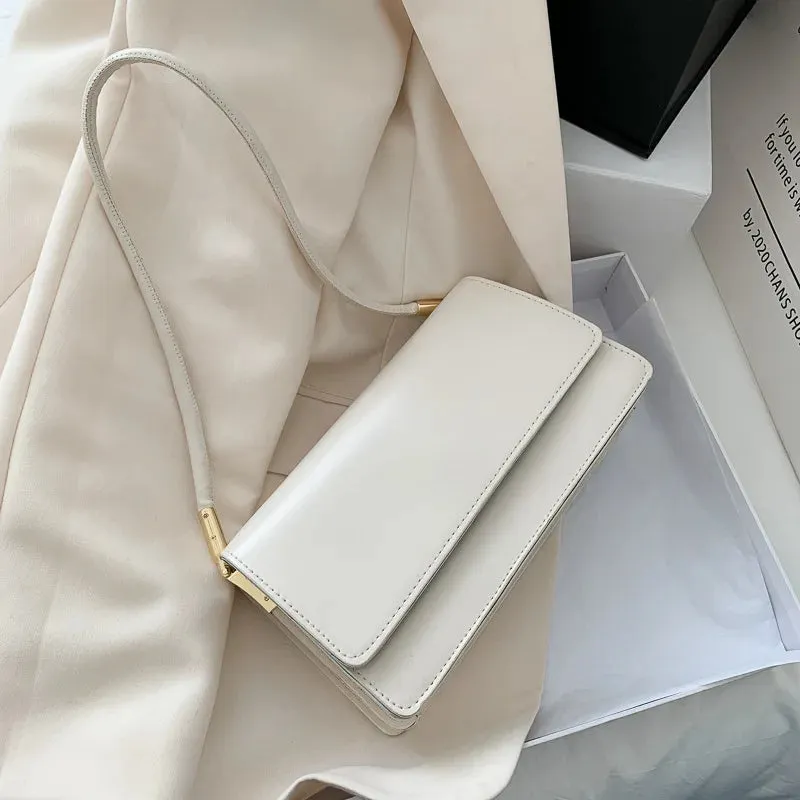 UAKISS  - New Simple French Popular Underarm Bag Sweet Korean Solid Leather All-match Shoulder Pack Portable Commuter Leisure Female Bags