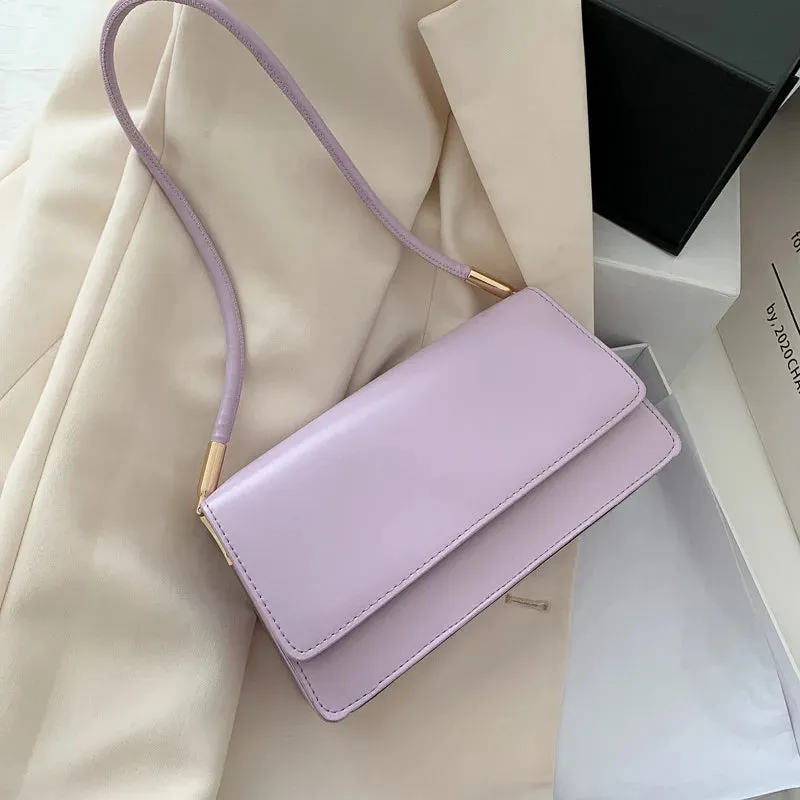 UAKISS  - New Simple French Popular Underarm Bag Sweet Korean Solid Leather All-match Shoulder Pack Portable Commuter Leisure Female Bags