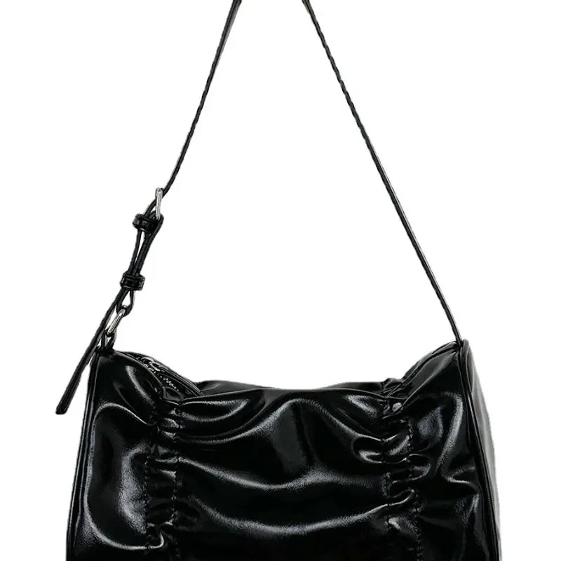 UAKISS  - Niche Fashion New Pleated Design Underarm Bags Simple Portable Zipper All-match Multi-function Women Shoulder Pack Modern Bag