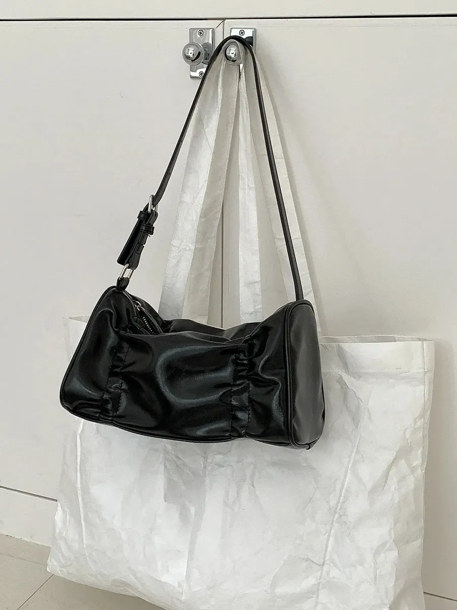 UAKISS  - Niche Fashion New Pleated Design Underarm Bags Simple Portable Zipper All-match Multi-function Women Shoulder Pack Modern Bag