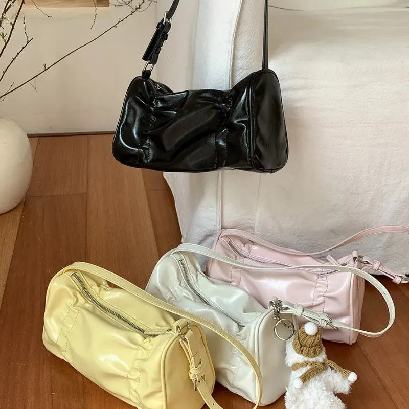 UAKISS  - Niche Fashion New Pleated Design Underarm Bags Simple Portable Zipper All-match Multi-function Women Shoulder Pack Modern Bag