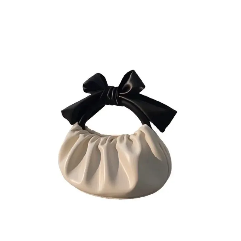 UAKISS  - Personality New Niche Pleated Design Handbag Sweet Luxury Bow Design Commuter Pack Korean Popular Exquisite Mini Portable Bags