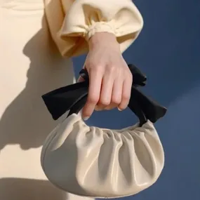 UAKISS  - Personality New Niche Pleated Design Handbag Sweet Luxury Bow Design Commuter Pack Korean Popular Exquisite Mini Portable Bags