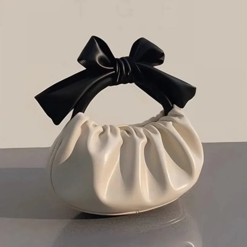 UAKISS  - Personality New Niche Pleated Design Handbag Sweet Luxury Bow Design Commuter Pack Korean Popular Exquisite Mini Portable Bags