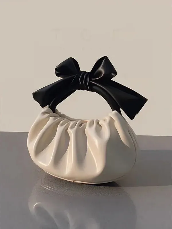UAKISS  - Personality New Niche Pleated Design Handbag Sweet Luxury Bow Design Commuter Pack Korean Popular Exquisite Mini Portable Bags