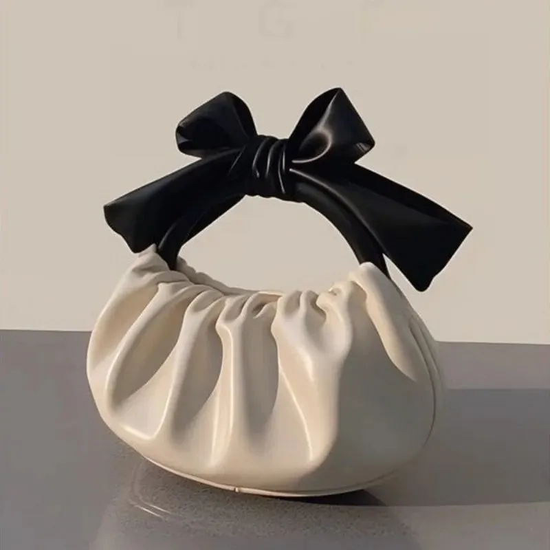 UAKISS  - Personality New Niche Pleated Design Handbag Sweet Luxury Bow Design Commuter Pack Korean Popular Exquisite Mini Portable Bags