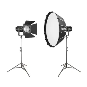UL150II 150W 5600K Two Head LED Lighting Kit Setup