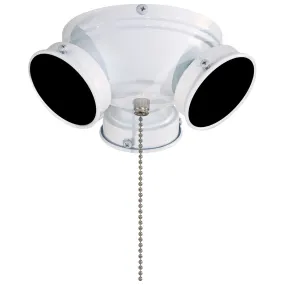 Universal 7 In. Three Lights Ceiling Fan Light Kit, White Finish