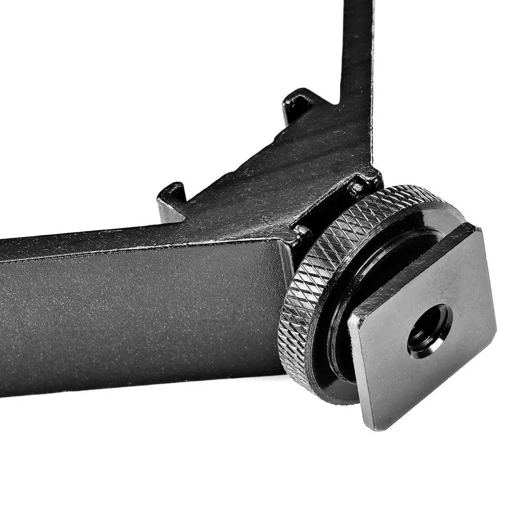 V-Shaped Triple Cold Shoe Mount Bracket for Cameras