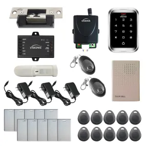 Visionis FPC-5488 One Door Access Control 770lbs Electric Strike Fail Safe   Outdoor Keypad / Reader Standalone With Mini Controller   Wiegand 26, No Software, EM Card, Wireless Receiver   PIR Kit