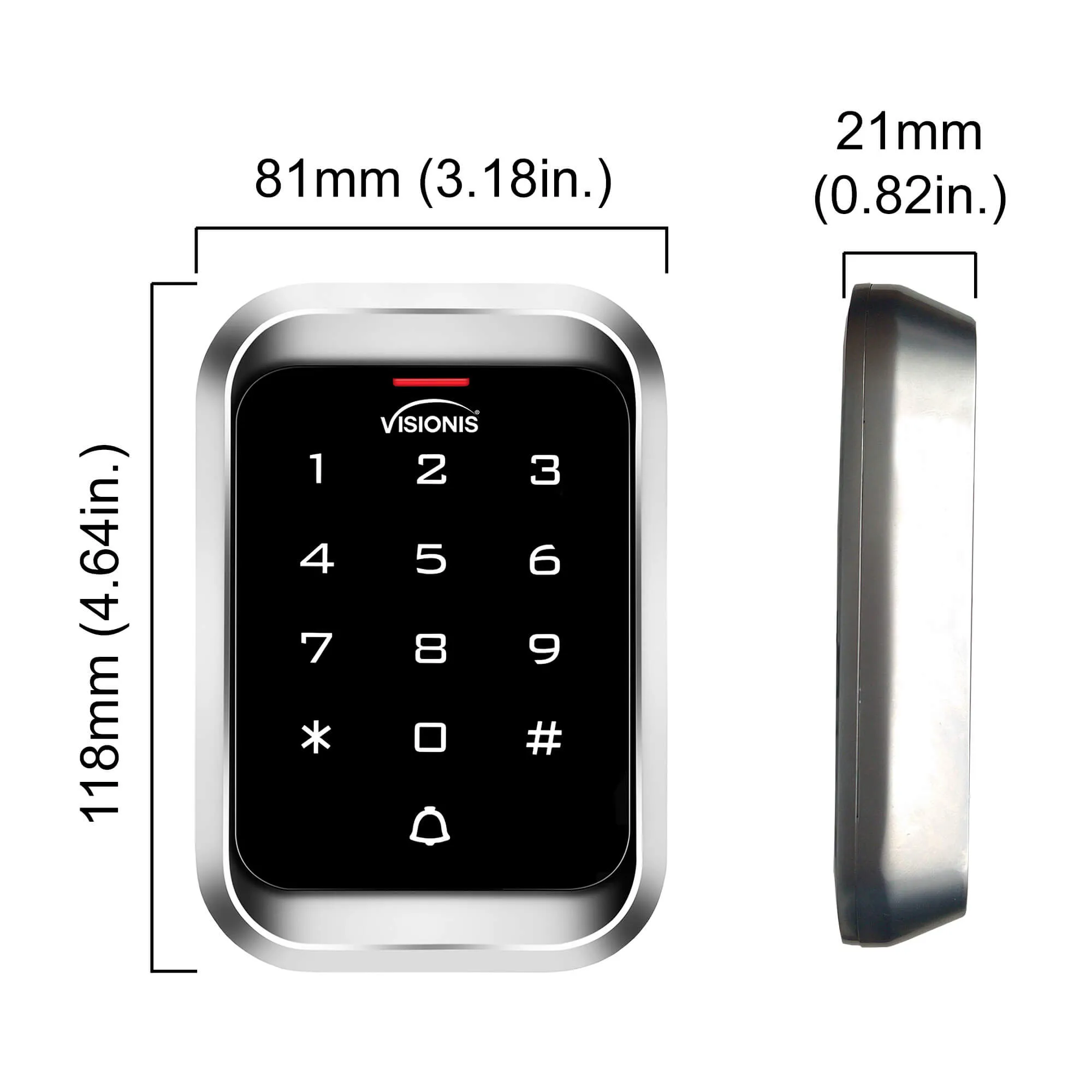 Visionis FPC-5489 One Door Access Control 770lbs Electric Strike Fail Secure   Outdoor Keypad/Reader Standalone With Mini Controller   Wiegand 26, No Software, EM Card, Wireless Receiver   PIR Kit