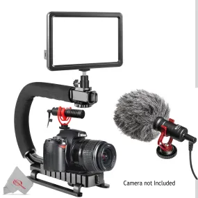 Vivitar LED Video Light Panel with Sports Action Holder   Recording Microphone for Cameras and Camcorders