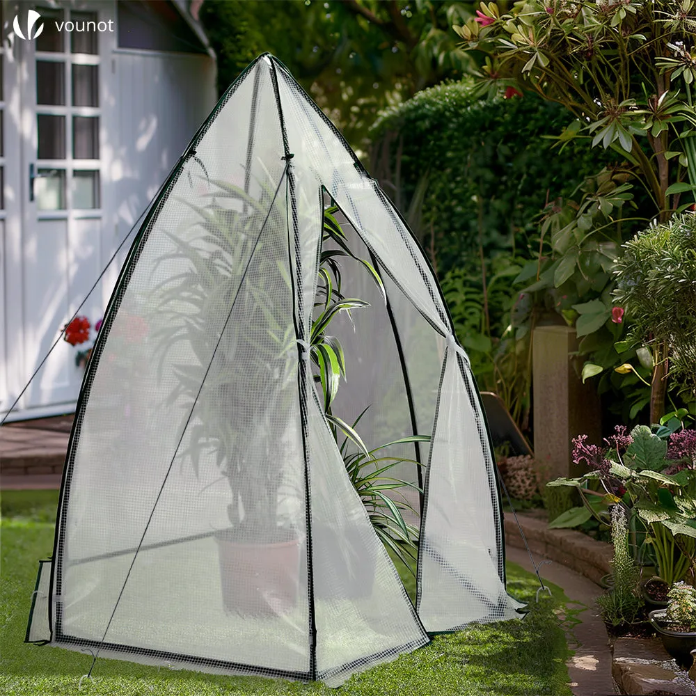 VOUNOT Dome Greenhouse Garden & Outdoor 160x160x180cm, White