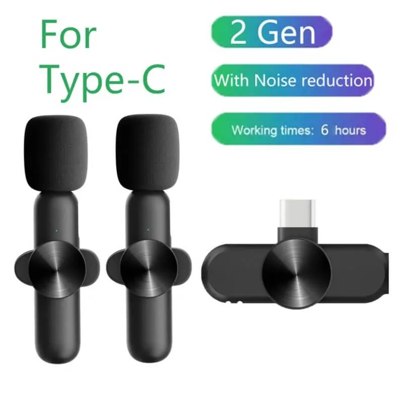 Wireless Lavalier Microphone for iPhone, Android 2in1