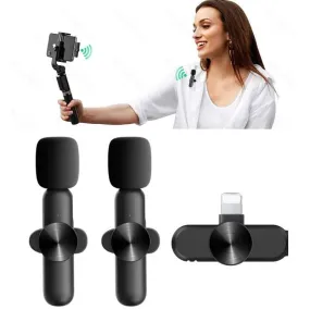 Wireless Lavalier Microphone for iPhone, Android 2in1