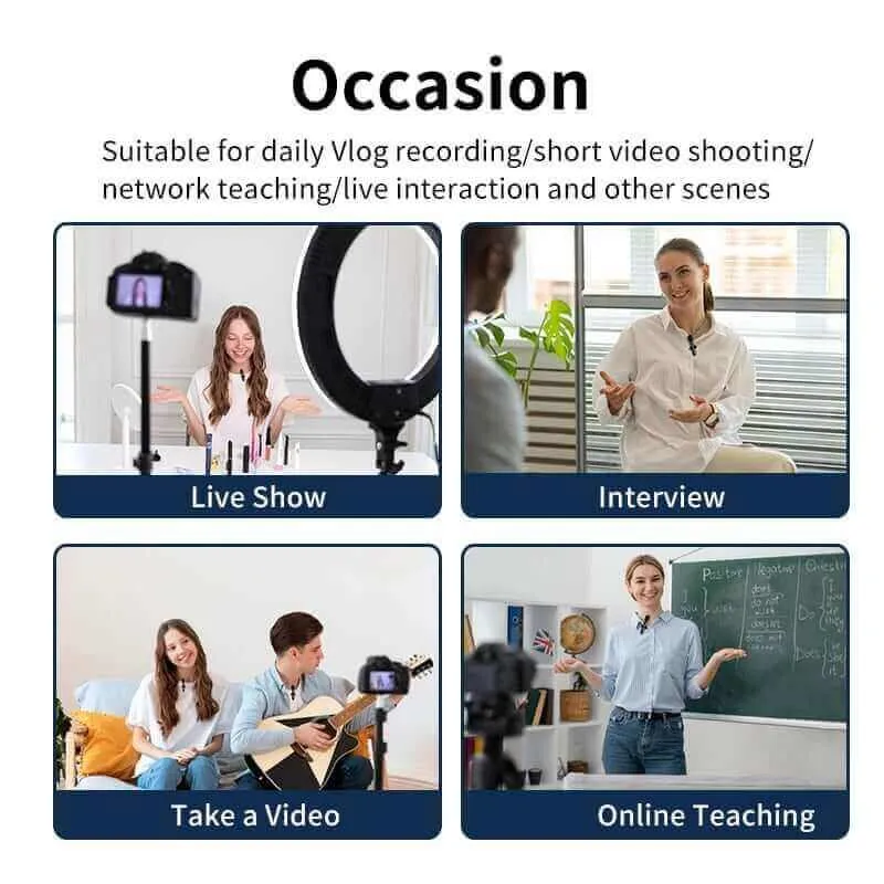Wireless Lavalier Microphone for iPhone, Android 2in1