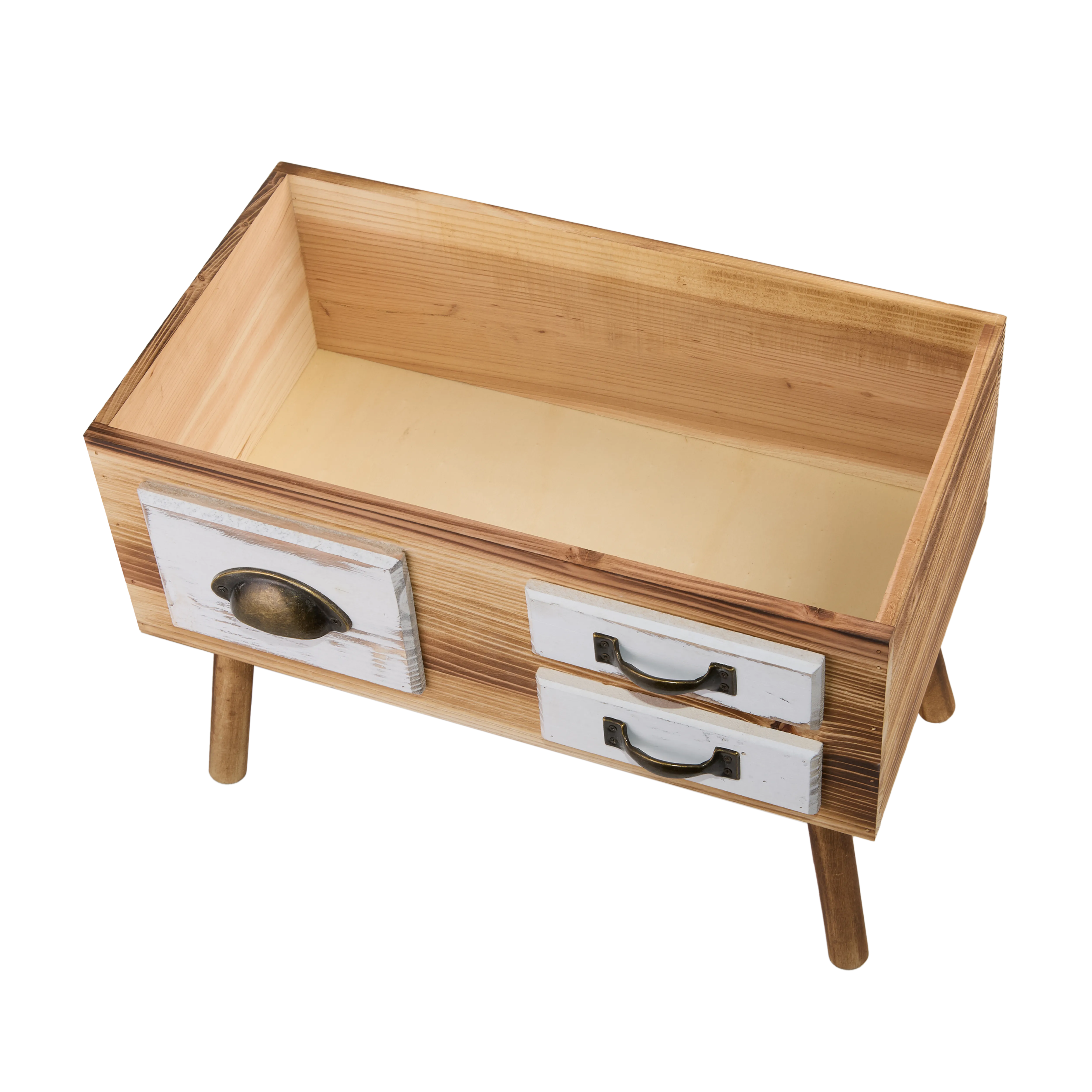 Wooden Storage Crate with Stands