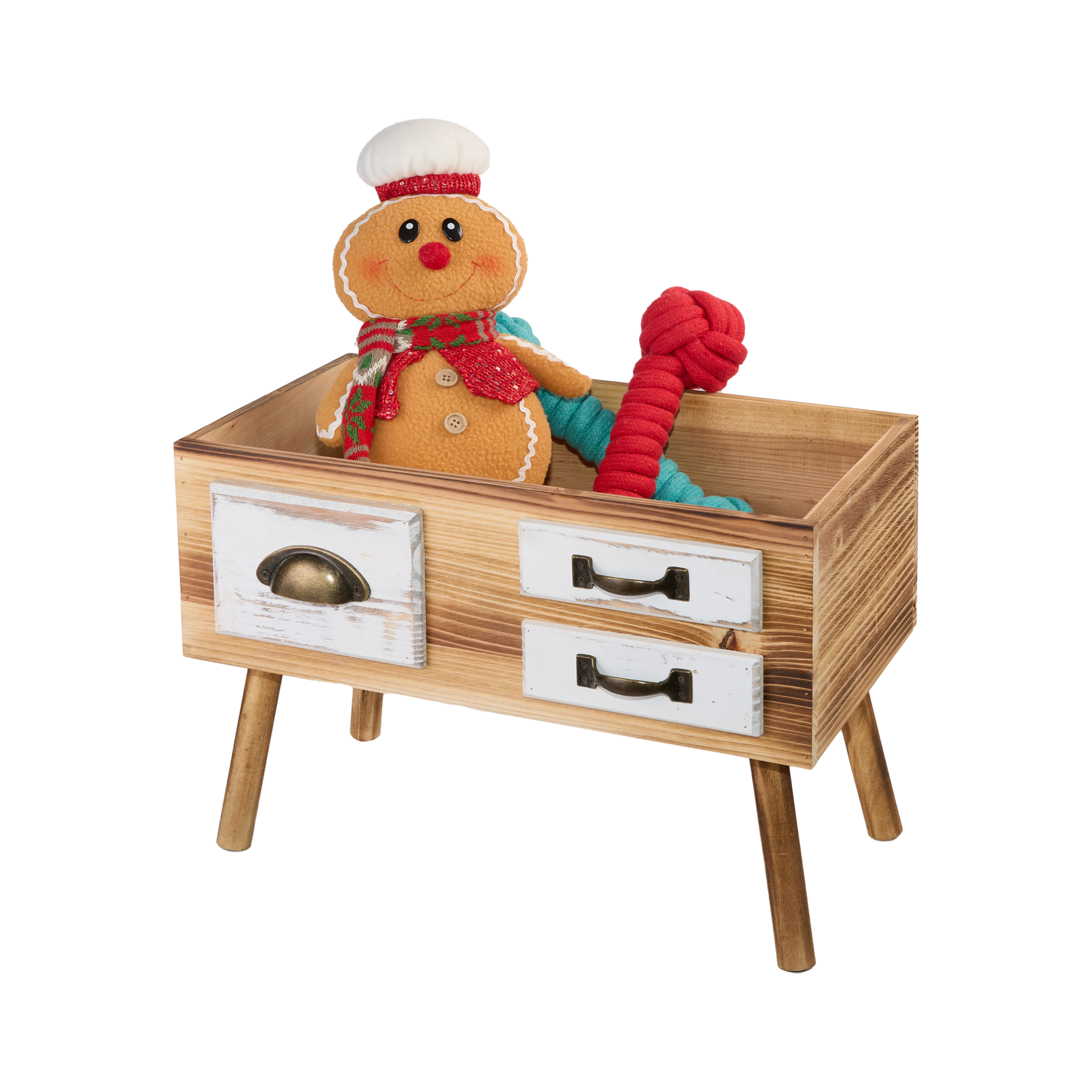 Wooden Storage Crate with Stands