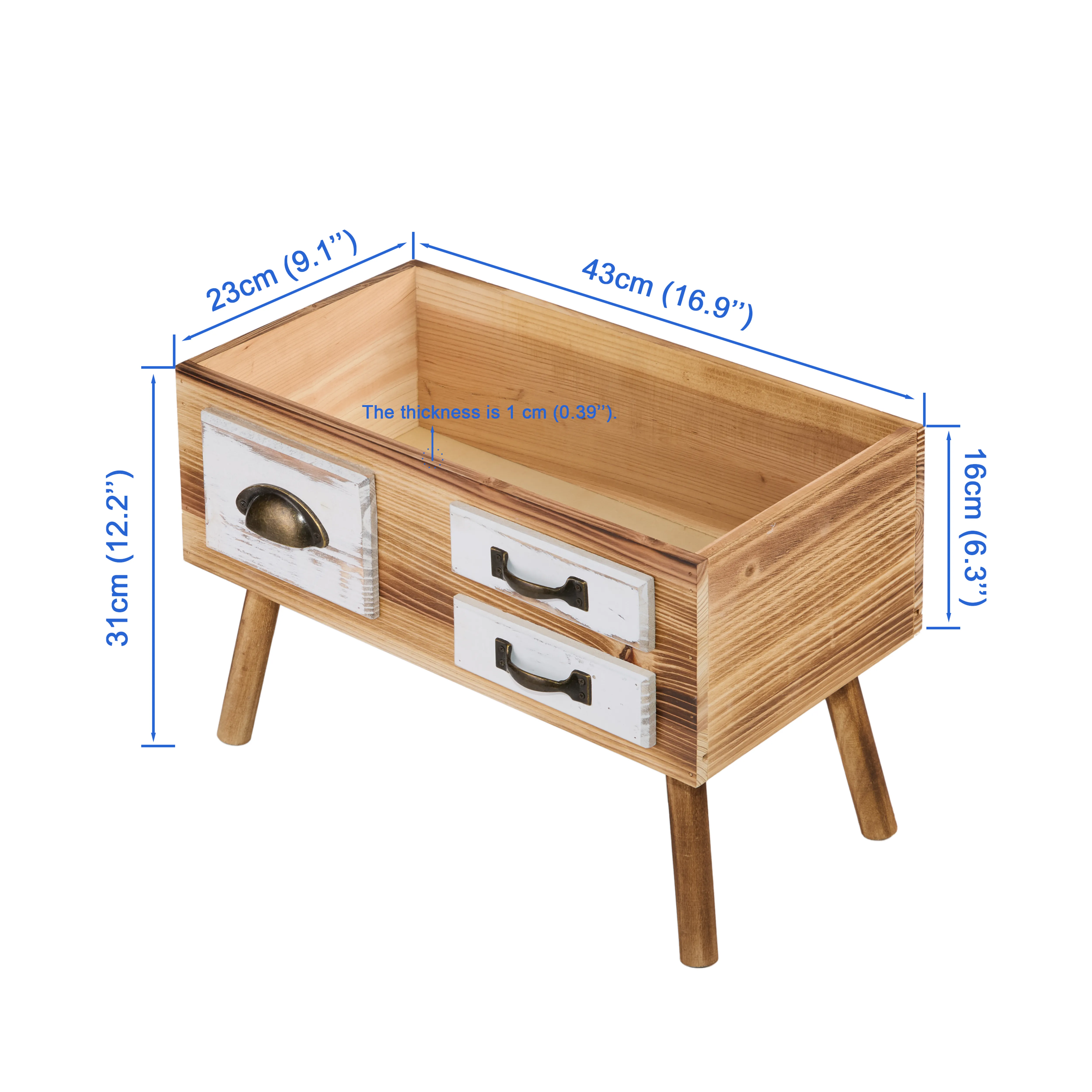Wooden Storage Crate with Stands