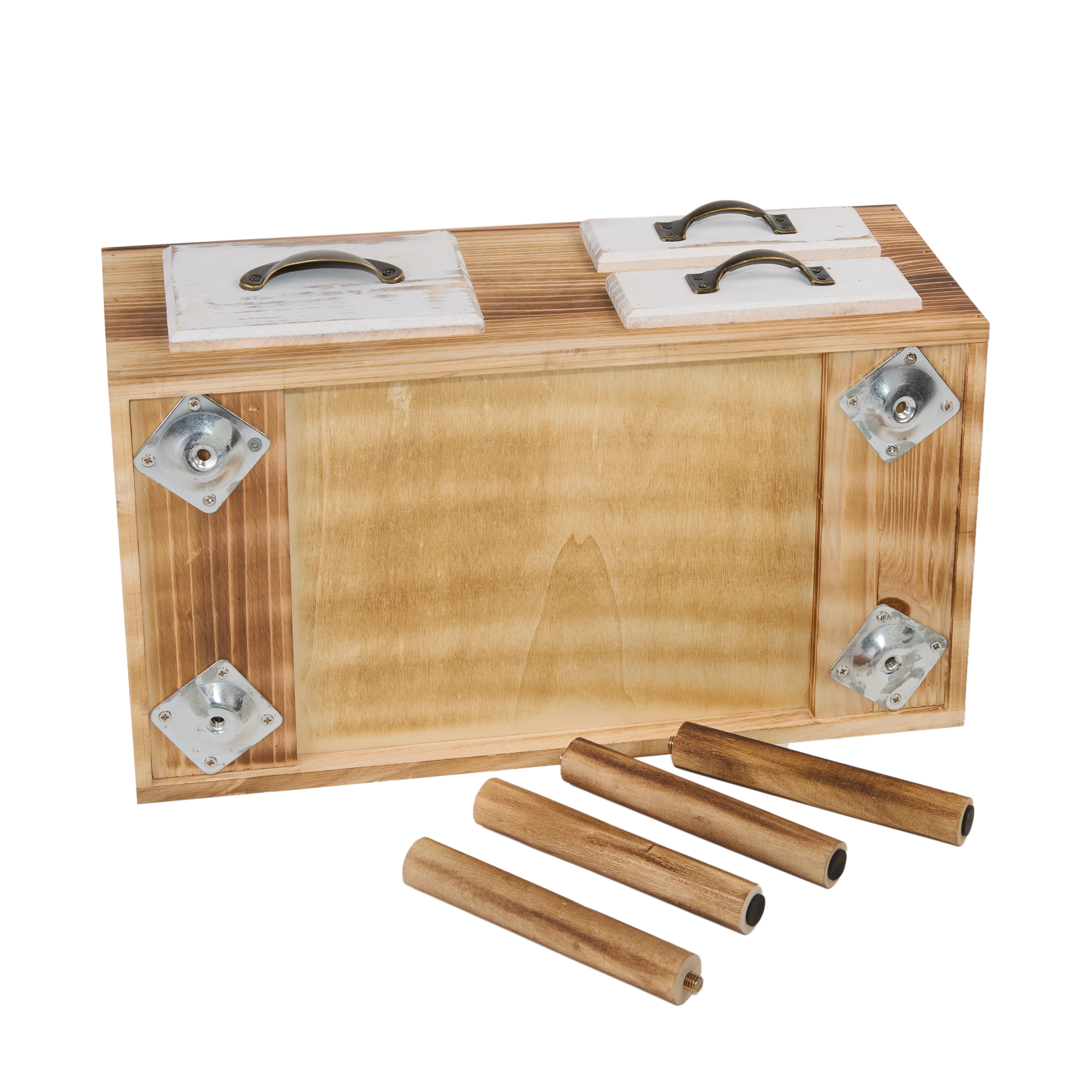Wooden Storage Crate with Stands