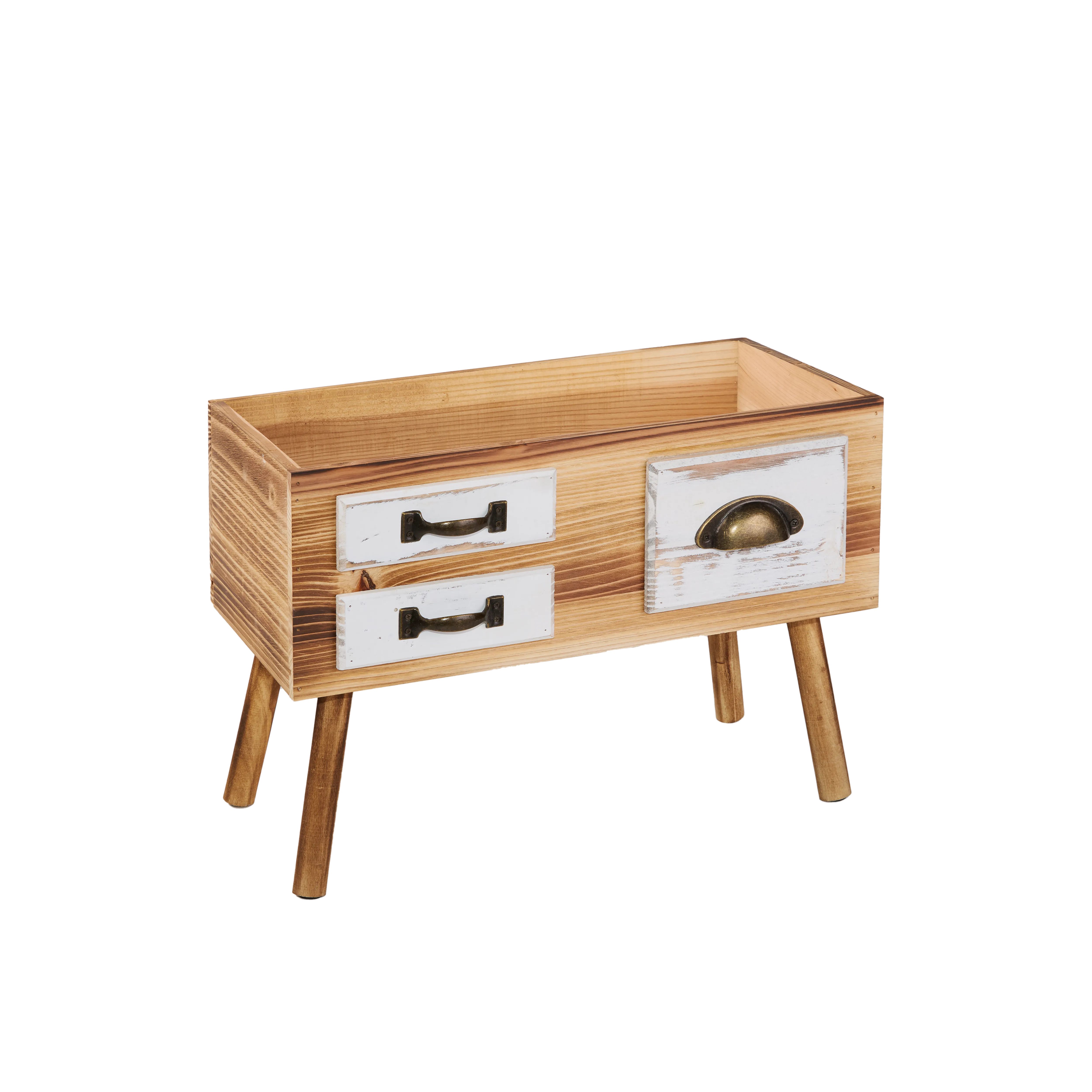 Wooden Storage Crate with Stands