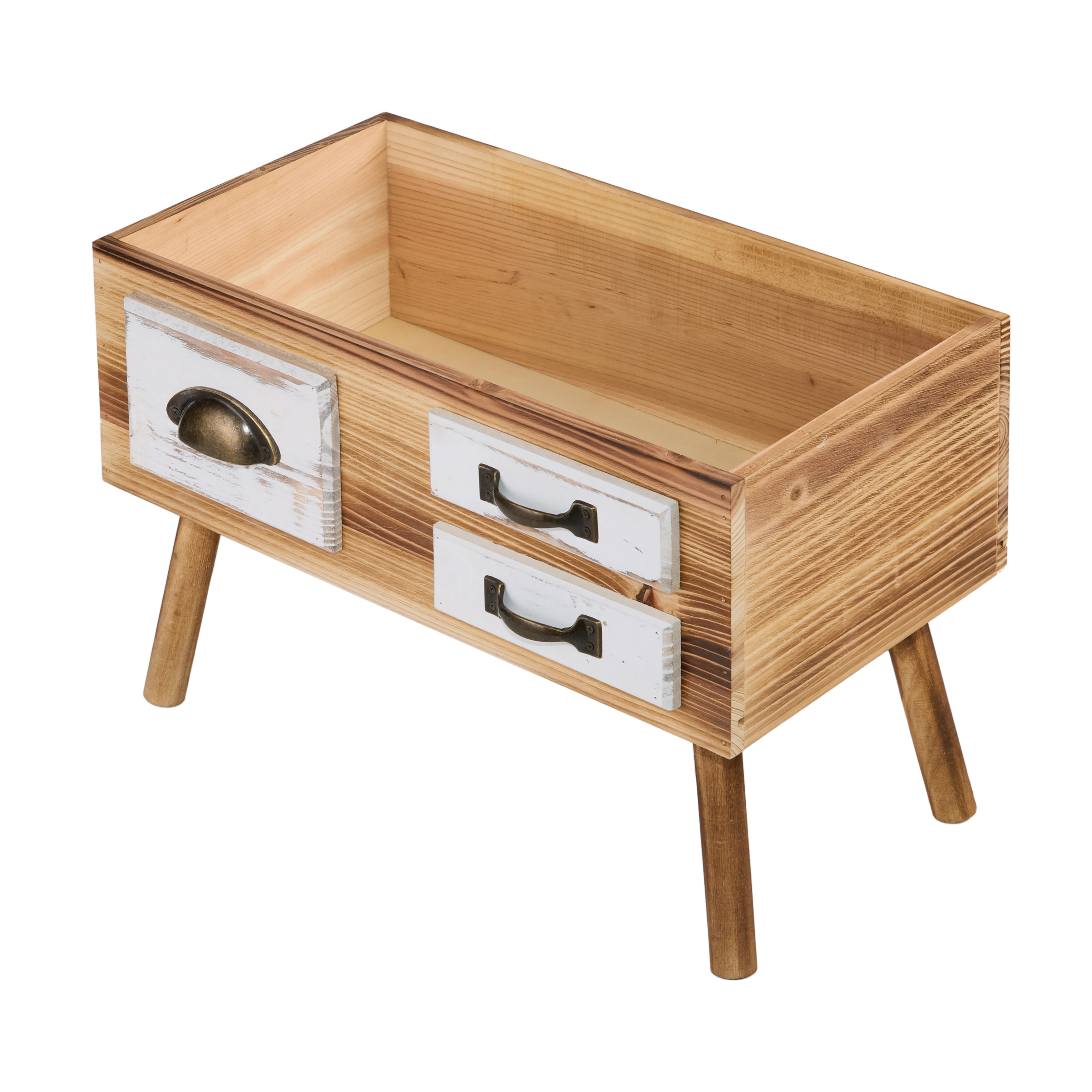 Wooden Storage Crate with Stands